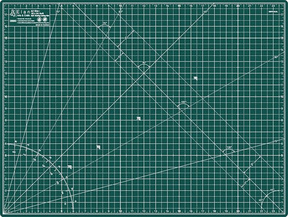 Elan Cutting Mat A2 Green, Self Healing Cutting Mat 18x24 Inch, 5-Ply Craft by Elan