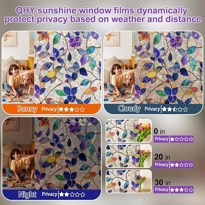 Window Privacy Film Stain Glass Window Film Rainbow Window Film Window clings - Image 4