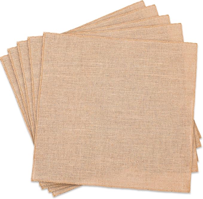 Preboun 5 Pcs Burlap Squares Multipurpose Natural Burlap Placemats Bulk by Preboun