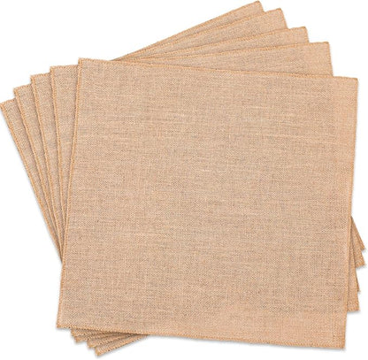 Preboun 5 Pcs Burlap Squares Multipurpose Natural Burlap Placemats Bulk by Preboun
