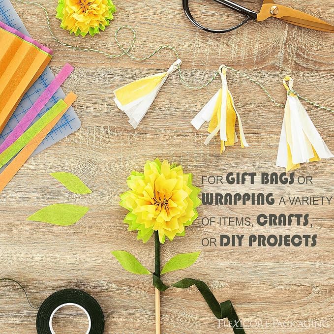 Flexicore Packaging Yellow Pin Stripe Print Gift Wrap Tissue Paper Size: 15 - Image 5