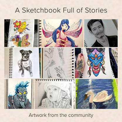 Artist’s Sketchbook Hardcover – 200GSM Very Thick Paper – Large, Spiral Sketch - Image 6