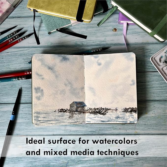 tumuarta 100% Cotton Watercolor Journal Sketchbook, Cold Press, 7.5x5 in - Image 6