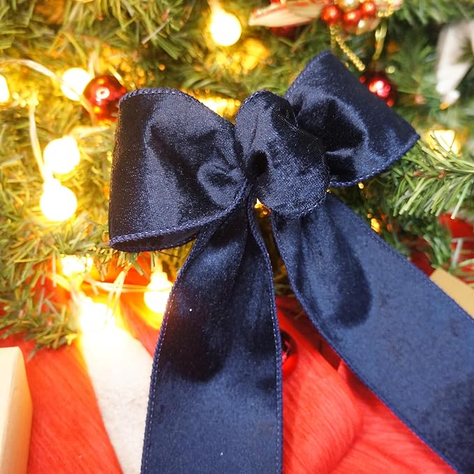 Navy Velvet Ribbon 2.5 Inch x 10 Yards - Image 8