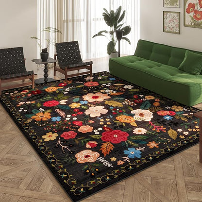 Rugcomf Living Room Rug 6x9 Rug Machine Washable Boho Area Rug Non Slip Floral - Image 7