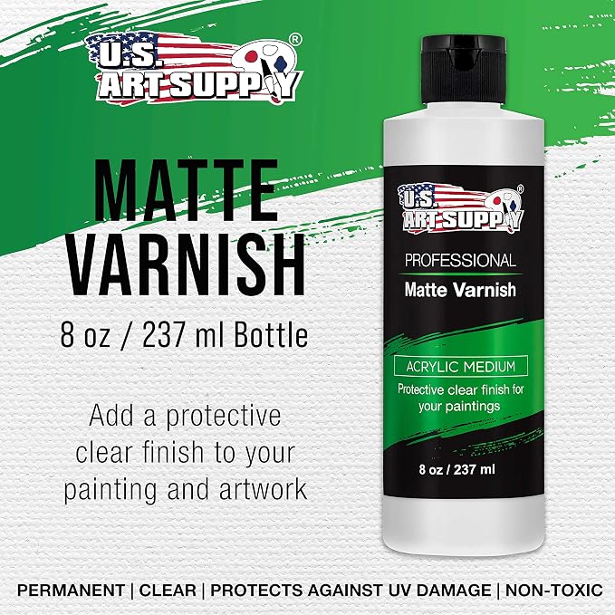 U.S. Art Supply 8 oz Matte Acrylic Varnish - Image 2