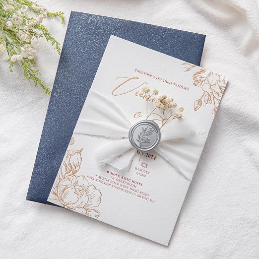 PONATIA Silver Wax Seal Stickers -50pcs Eucalyptus Self- Adhesive Wedding Seal - Image 4