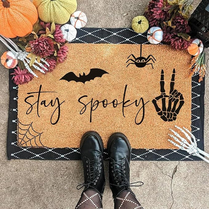 Halloween Stencils for Door Mats Welcome Skeleton Doormat Stencils Boo Spooky - Image 3
