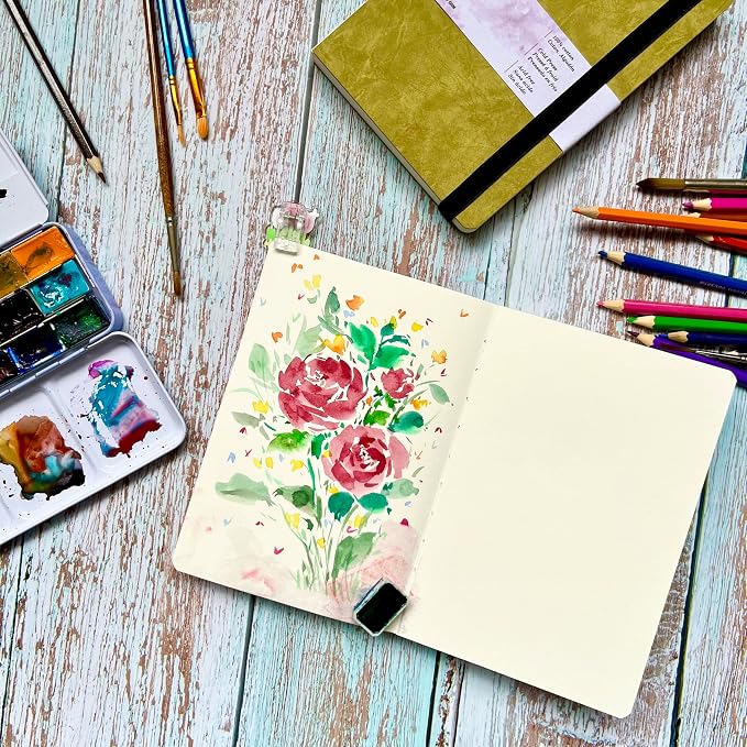 tumuarta Square Watercolor Sketchbook, 140 LB, 100% Cotton Paper, Cold Press - Image 5