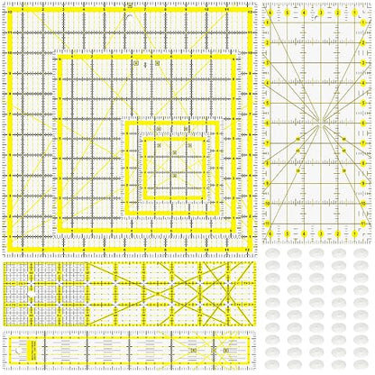 Quilting Rulers, 7 Piece Acrylic Ruler, Sewing & Quilting Templates by BSGOGO