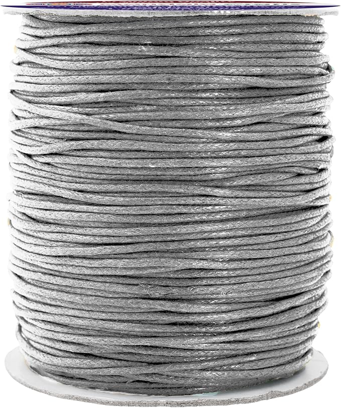 Mandala Crafts 1.5mm 109 Yards Gray Cotton Waxed Cord by MandalaCrafts