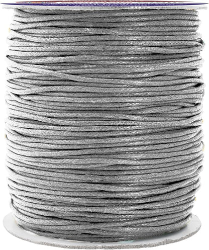 Mandala Crafts 1.5mm 109 Yards Gray Cotton Waxed Cord by MandalaCrafts