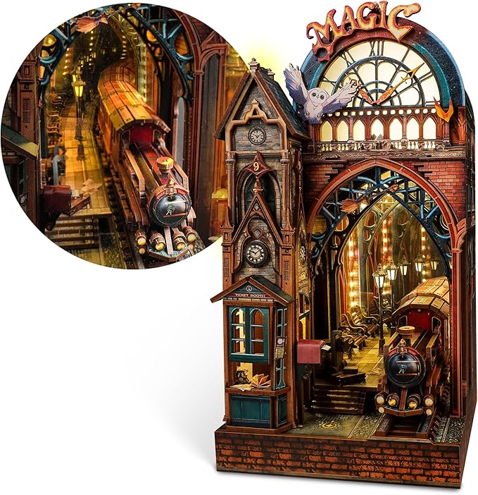 LED 3D Puzzle Magic Station Book Nook Kit by FUNPOLAHomeDecor3DPuzzles