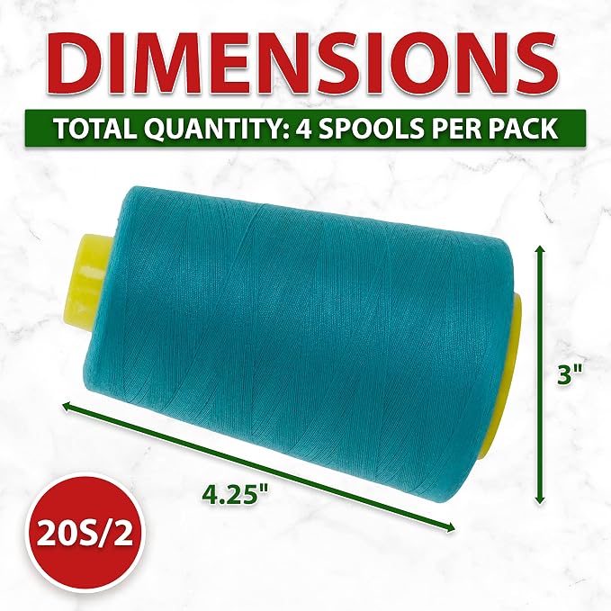 Mandala Crafts 4 Pack of Serger Threads Cones Spools - Image 4