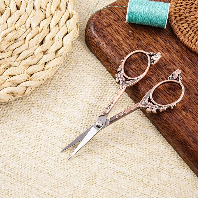 Small Craft Scissors with Cover, Comfortable Handles With Beautiful Butterfly - Image 6