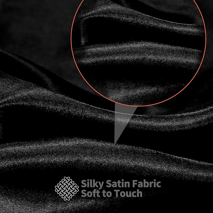 RUDONG M Black Satin Fabric by The Yard, 5 Yard x 60 Inch Wide Silky Charmeuse - Image 5