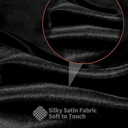RUDONG M Black Satin Fabric by The Yard, 1 Yard x 60 Inch Wide Silky Charmeuse - Image 5