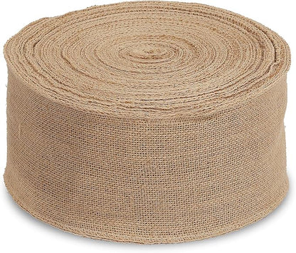 KINJOEK 4 Inch Wide 54 Yards Burlap Ribbon, Natural Jute Fabric Ribbon Crafts by KINJOEK