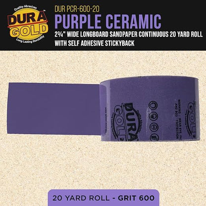 Dura-Gold Premium 600 Grit PSA Purple Film Ceramic Longboard Sandpaper - Image 2