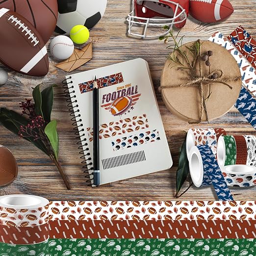 Adirasenotek 12 Rolls Sports Washi Tape, Rugby Football Washi Tape Set - Image 4