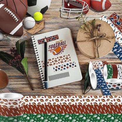 Adirasenotek 12 Rolls Sports Washi Tape, Rugby Football Washi Tape Set - Image 4