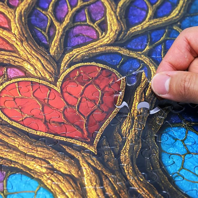 Think2Master Colorful Vibrant Stained Glass Style Artwork Tree of Life 500 - Image 2