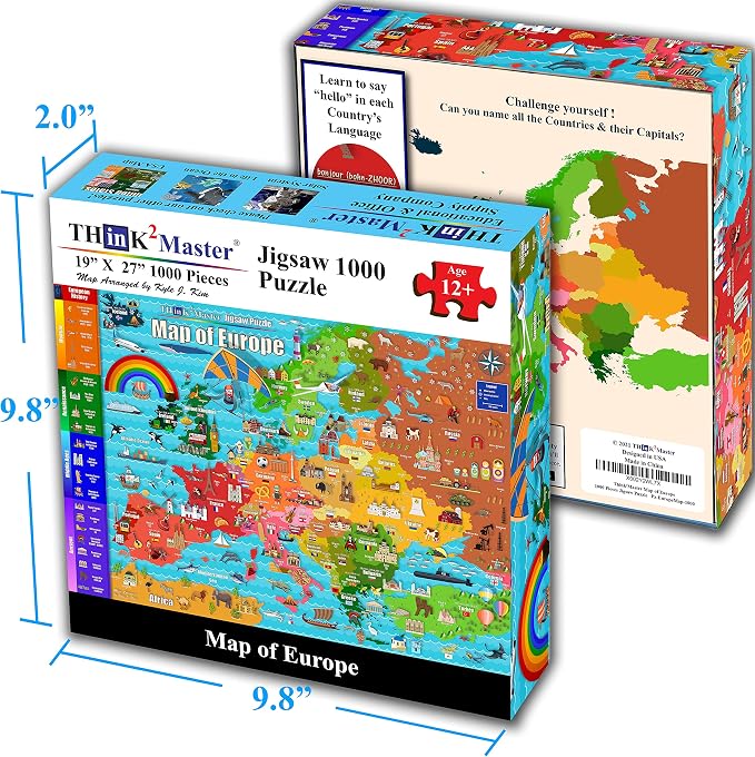 Think2Master Colorful Map of Europe 1000 Pieces Jigsaw Puzzle - Image 5