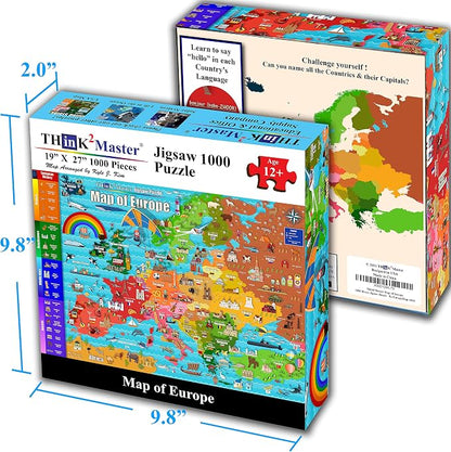 Think2Master Colorful Map of Europe 1000 Pieces Jigsaw Puzzle - Image 5