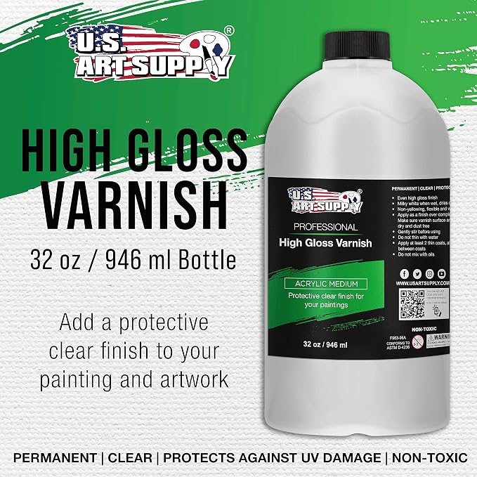 U.S. Art Supply 32 oz High Gloss Varnish - Image 2