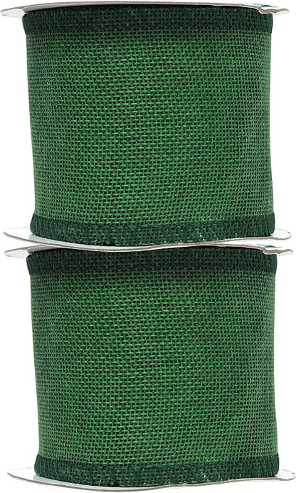 Mandala Crafts Green Burlap Ribbon 3 Inches Wide Jute Ribbons - Image 2