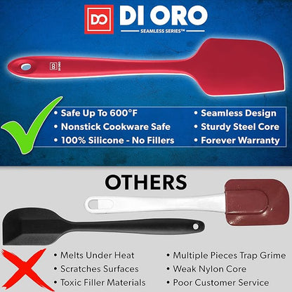 DI ORO - Large Silicone Spatula - 600ºF Heat-Resistant Spatula - Seamless - Image 2