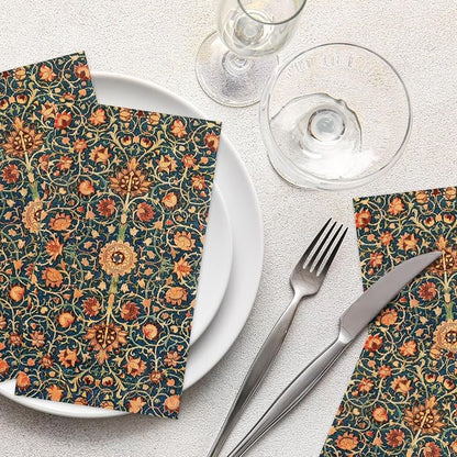 100 Pack William Morris Guest Napkins Vintage Floral Blue Paper Napkins - Image 5