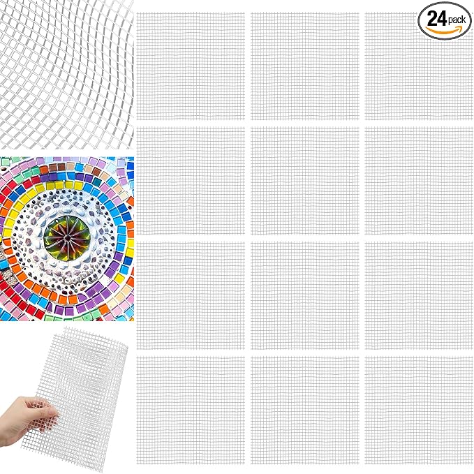 24 Set 12 x 12 Mosaic Mesh for Back Mounted Tile Fiberglass Mosaic Mesh Backing by Teenyyou