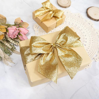 CT CRAFT LLC Glitter Wired Ribbon 2.5" x 20 Yards Yellow Gold - Image 5