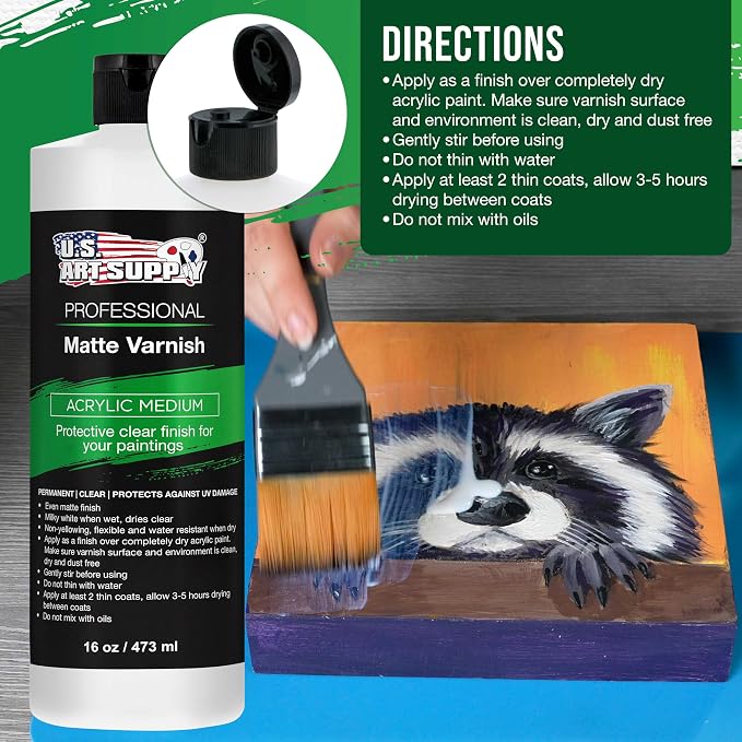 U.S. Art Supply 16 oz Matte Acrylic Varnish - Image 5
