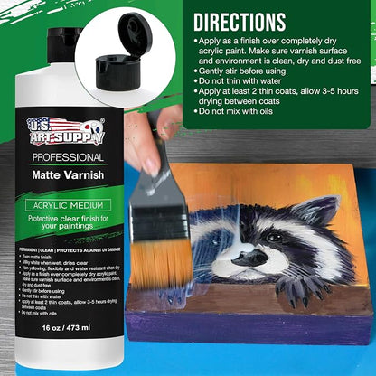 U.S. Art Supply 16 oz Matte Acrylic Varnish - Image 5