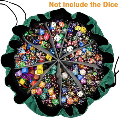 SIQUK Large Dice Bag with Pockets Big Capacity Dice Bag Drawstring Dice Pouch - Image 2