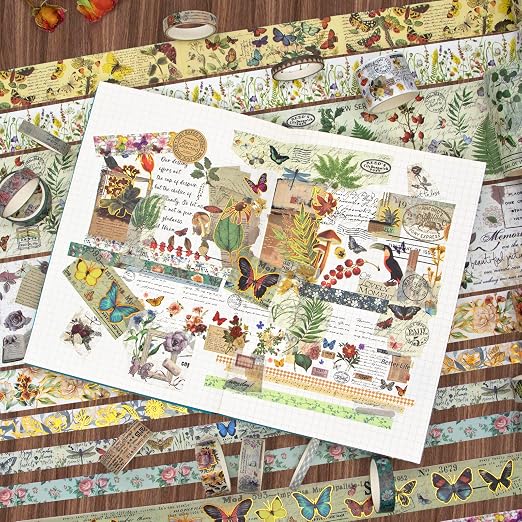 37 Rolls Vintage Washi Tape Set - Image 6