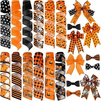 12 Rolls Halloween Wired Edge Ribbon by Unknown