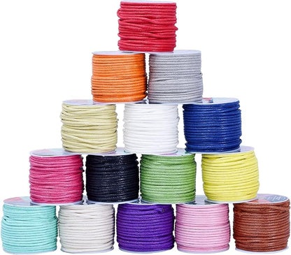 Mandala Crafts 2mm 11 X 15 Yards Assorted Cotton Waxed Cord by MandalaCrafts