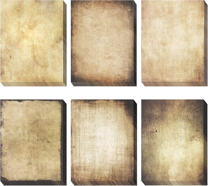 Vintage Paper, 60-Sheets Antique Paper, Letter Size, 8.5 x 11 Inches, 6 Double by MATICAN