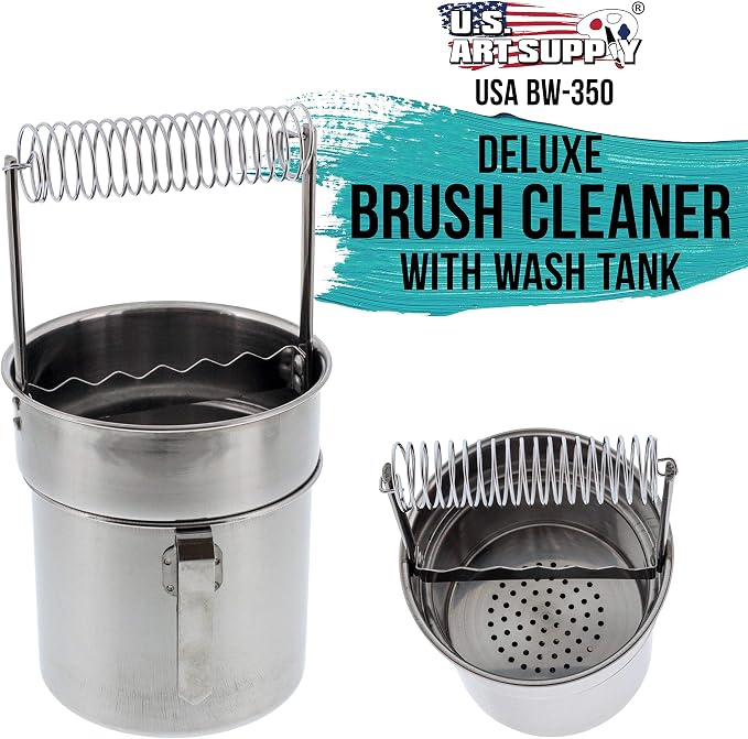 US Art Supply Deluxe Brush Cleaner-Brush Washer - Image 2