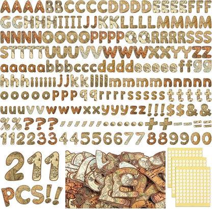 221 Pcs Bulletin Board Letters Round Alphabet Number Punctuation Symbol Combo by Humyoun