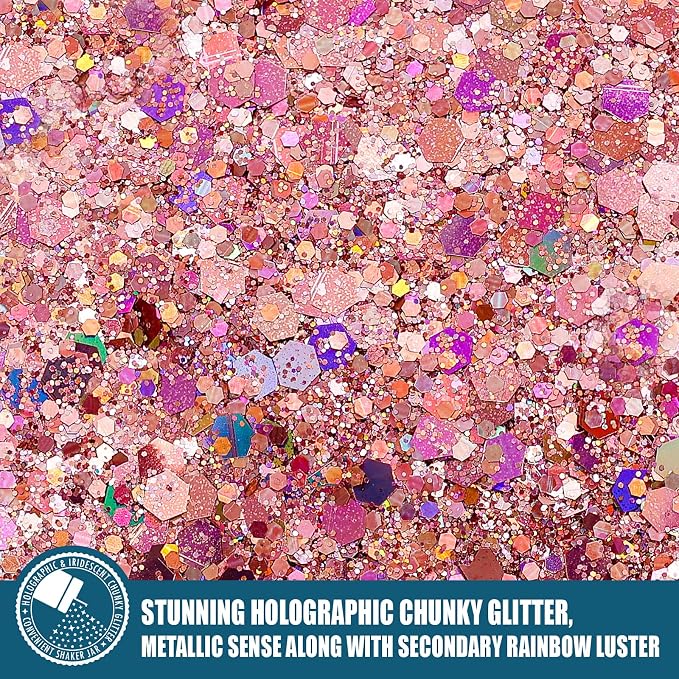 Estanoite Holographic Chunky Glitter, 160G/5.64OZ Glitter, Mixed Fine & Chunky - Image 2