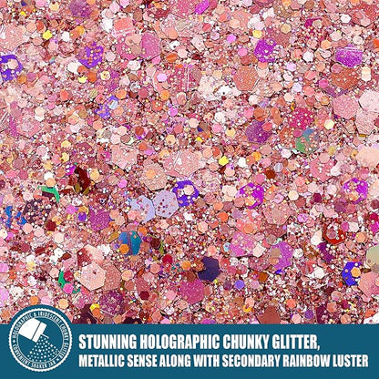 Estanoite Holographic Chunky Glitter, 160G/5.64OZ Glitter, Mixed Fine & Chunky - Image 2