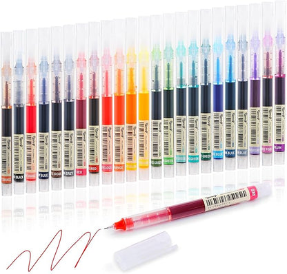 RIANCY Liquid Ink Rollerball Gel Pens, 0.5mm Extra Fine Point Tip, 24ct by RIANCY