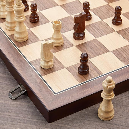 AMEROUS 15'' Magnetic Wooden Chess Set - Image 7