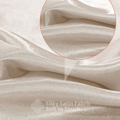 RUDONG M Beige Satin Fabric by The Yard, 5 Yard x 60 Inch Wide Silky Charmeuse - Image 5