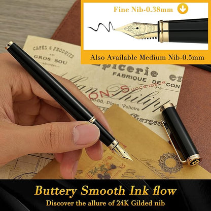 BEILUNER Black Fountain Pen, Stunning Luxury Pens - Image 4