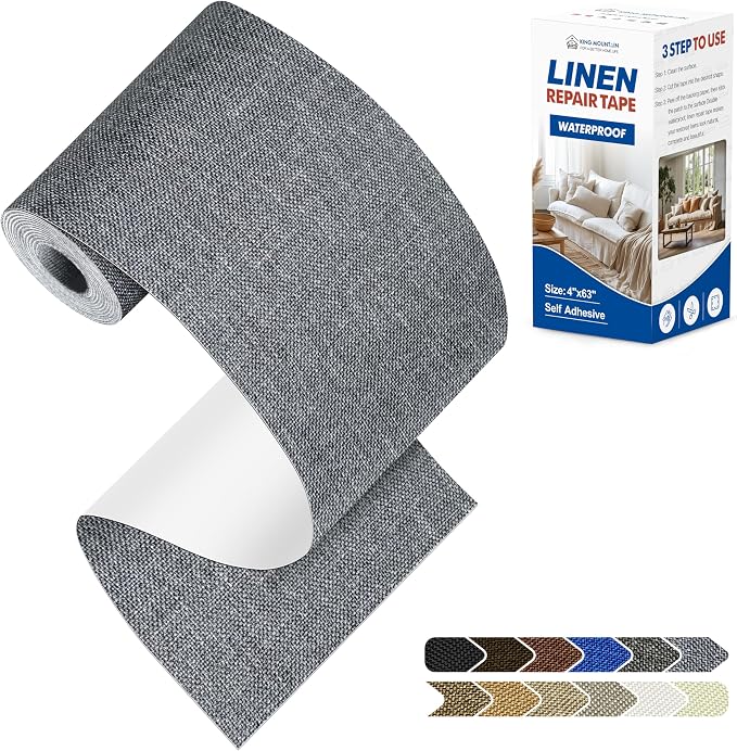 KING MOUNTAIN Linen Repair Patches, Self-Adhesive Linen Fabric Patches by ForABetterHomeLife